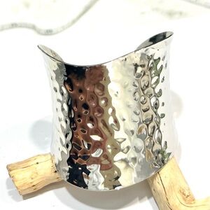 Hammered Silver Cuff Bracelet
